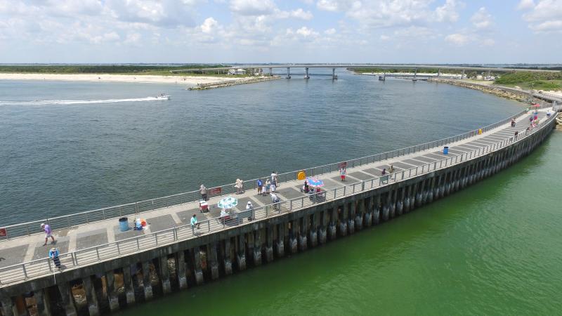 View of fishing pier at Sebastian Inlet State Park